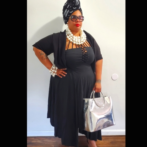 Woman's  plus size halter maxi dress ( blleck) - Picture 5 of 5